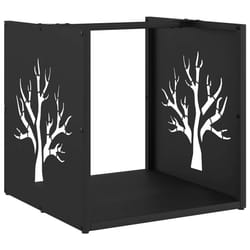 vidaXL Firewood Rack Black 40x40x40 cm Cold-rolled steel fireplace log holder