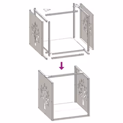 vidaXL Firewood Rack White 40x40x40 cm Cold-rolled steel fireplace log holder - Additional view 9