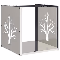 vidaXL Firewood Rack 40x40x40 cm Stainless Steel fireplace log holder