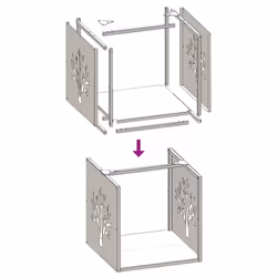 vidaXL Firewood Rack 40x40x40 cm Stainless Steel fireplace log holder - Additional view 9