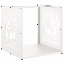 vidaXL Firewood Rack White 40x40x40 cm Cold-rolled steel fireplace log holder