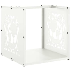 vidaXL Firewood Rack White 40x40x40 cm Cold-rolled steel fireplace log holder