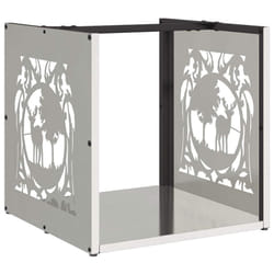 vidaXL Firewood Rack 40x40x40 cm Stainless Steel fireplace log holder