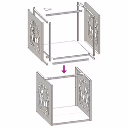 vidaXL Firewood Rack 40x40x40 cm Stainless Steel fireplace log holder - Additional view 9