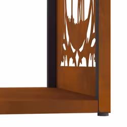 vidaXL Firewood Rack 40x40x40 cm Weathering Steel fireplace log holder - Additional view 9