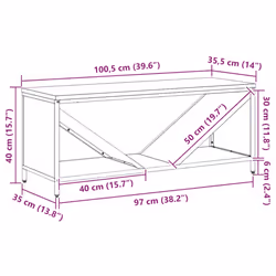 vidaXL Firewood Rack with Wooden Top White 100.5x35.5x40 cm - black - Additional view 3