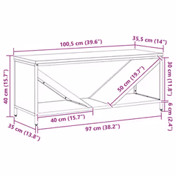 vidaXL Firewood Rack with Wooden Top White 100.5x35.5x40 cm - white - Additional view 3