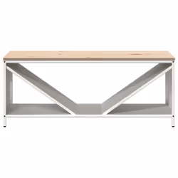 vidaXL Firewood Rack with Wooden Top White 100.5x35.5x40 cm - white - Additional view 5