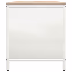 vidaXL Firewood Rack with Wooden Top White 100.5x35.5x40 cm - white - Additional view 6
