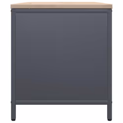 vidaXL Firewood Rack with Wooden Top White 100.5x35.5x40 cm - anthracite - Additional view 6