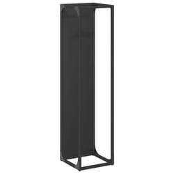 vidaXL Firewood Rack White 25x25x100 cm Cold-rolled steel fireplace log holder - black
