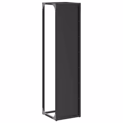 vidaXL Firewood Rack White 25x25x100 cm Cold-rolled steel fireplace log holder - black - Additional view 6