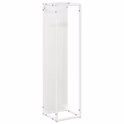 vidaXL Firewood Rack White 25x25x100 cm Cold-rolled steel fireplace log holder - white