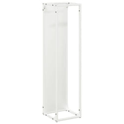 vidaXL Firewood Rack White 25x25x100 cm Cold-rolled steel fireplace log holder - white