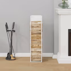 vidaXL Firewood Rack White 25x25x100 cm Cold-rolled steel fireplace log holder - white
