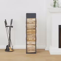 vidaXL Firewood Rack White 25x25x100 cm Cold-rolled steel fireplace log holder - anthracite