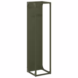 vidaXL Firewood Rack White 25x25x100 cm Cold-rolled steel fireplace log holder - olive green