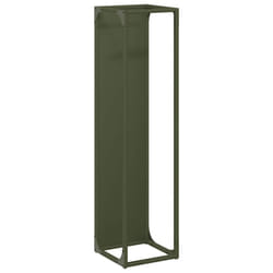 vidaXL Firewood Rack White 25x25x100 cm Cold-rolled steel fireplace log holder - olive green