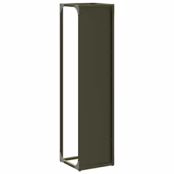 vidaXL Firewood Rack White 25x25x100 cm Cold-rolled steel fireplace log holder - olive green - Additional view 6