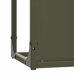 vidaXL Firewood Rack White 25x25x100 cm Cold-rolled steel fireplace log holder - olive green - Additional view 8