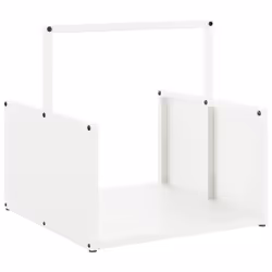vidaXL Firewood Rack Black 40x40x40 cm Cold-rolled steel fireplace log holder - white