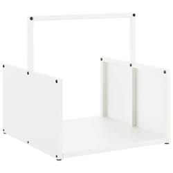 vidaXL Firewood Rack Black 40x40x40 cm Cold-rolled steel fireplace log holder - white