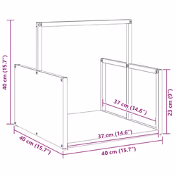 vidaXL Firewood Rack Black 40x40x40 cm Cold-rolled steel fireplace log holder - white