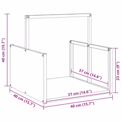 vidaXL Firewood Rack Black 40x40x40 cm Cold-rolled steel fireplace log holder - anthracite