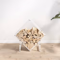 vidaXL Firewood Rack Olive Green 60x25x60 cm Cold-rolled steel - white, 50 x 25 x 50 cm