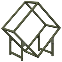 vidaXL Firewood Rack Olive Green 60x25x60 cm Cold-rolled steel - olive green, 50 x 25 x 50 cm