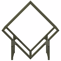 vidaXL Firewood Rack Olive Green 60x25x60 cm Cold-rolled steel - olive green, 50 x 25 x 50 cm - Additional view 4