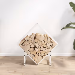 vidaXL Firewood Rack Olive Green 60x25x60 cm Cold-rolled steel - white, 60 x 25 x 60 cm