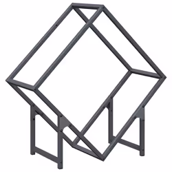 vidaXL Firewood Rack Olive Green 60x25x60 cm Cold-rolled steel - anthracite, 60 x 25 x 60 cm