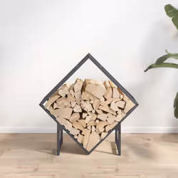 vidaXL Firewood Rack Olive Green 60x25x60 cm Cold-rolled steel - anthracite, 60 x 25 x 60 cm