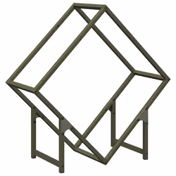 vidaXL Firewood Rack Olive Green 60x25x60 cm Cold-rolled steel - olive green, 60 x 25 x 60 cm