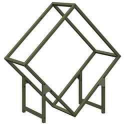 vidaXL Firewood Rack Olive Green 60x25x60 cm Cold-rolled steel - olive green, 60 x 25 x 60 cm