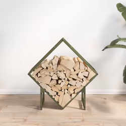 vidaXL Firewood Rack Olive Green 60x25x60 cm Cold-rolled steel - olive green, 60 x 25 x 60 cm