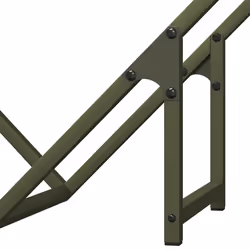 vidaXL Firewood Rack Olive Green 60x25x60 cm Cold-rolled steel - olive green, 60 x 25 x 60 cm - Additional view 7
