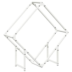 vidaXL Firewood Rack Olive Green 60x25x60 cm Cold-rolled steel - white, 80 x 25 x 80 cm