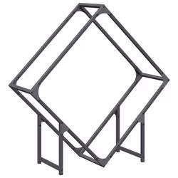 vidaXL Firewood Rack Olive Green 60x25x60 cm Cold-rolled steel - anthracite, 80 x 25 x 80 cm