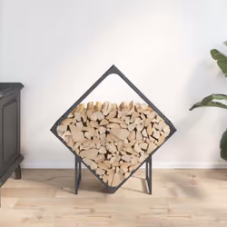 vidaXL Firewood Rack Olive Green 60x25x60 cm Cold-rolled steel - anthracite, 80 x 25 x 80 cm
