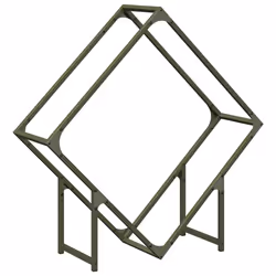 vidaXL Firewood Rack Olive Green 60x25x60 cm Cold-rolled steel - olive green, 80 x 25 x 80 cm