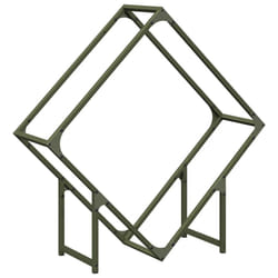 vidaXL Firewood Rack Olive Green 60x25x60 cm Cold-rolled steel - olive green, 80 x 25 x 80 cm
