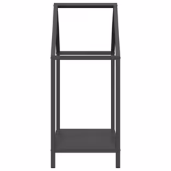 vidaXL Firewood Rack White 40x25x90 cm Cold-rolled steel fireplace log holder - black, 40 x 25 x 60 cm - Additional view 5