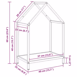vidaXL Firewood Rack White 40x25x90 cm Cold-rolled steel fireplace log holder - white, 40 x 25 x 60 cm - Additional view 10