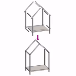 vidaXL Firewood Rack White 40x25x90 cm Cold-rolled steel fireplace log holder - white, 40 x 25 x 60 cm - Additional view 8