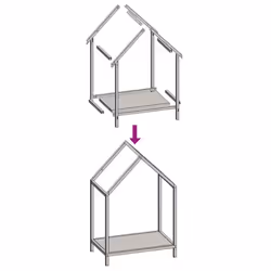 vidaXL Firewood Rack White 40x25x90 cm Cold-rolled steel fireplace log holder - olive green, 40 x 25 x 60 cm - Additional view 8