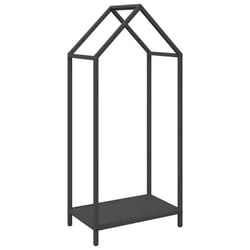 vidaXL Firewood Rack White 40x25x90 cm Cold-rolled steel fireplace log holder - black, 40 x 25 x 90 cm