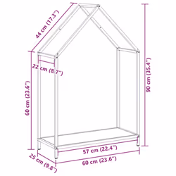vidaXL Firewood Rack White 40x25x90 cm Cold-rolled steel fireplace log holder - white, 60 x 25 x 90 cm - Additional view 3