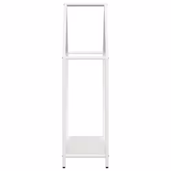 vidaXL Firewood Rack White 40x25x90 cm Cold-rolled steel fireplace log holder - white, 60 x 25 x 90 cm - Additional view 5